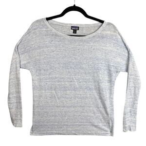 Patagonia Women's Linen Sweater Heather Sky Blue Crew Neck Size XS Layering Fall